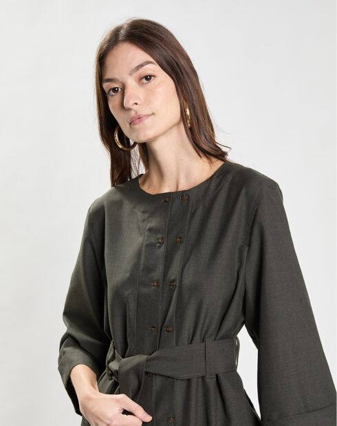 Robe en Laine mélangée Uruguay kaki