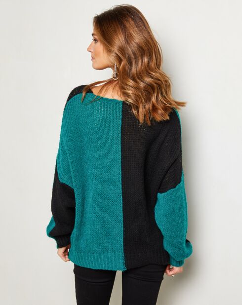 Pull Josef noir/vert