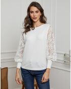 Pull en Laine & Cachemire mélangés Mench blanc