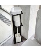 Rangement de salle de bain étroit noir - 13×17×70.5 cm