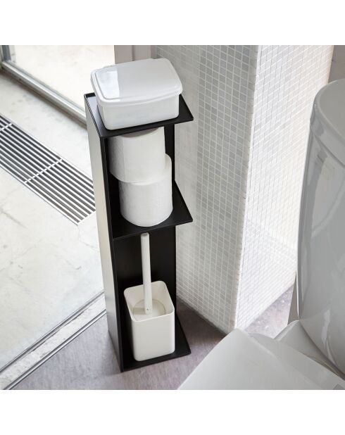 Rangement de salle de bain étroit noir - 13×17×70.5 cm