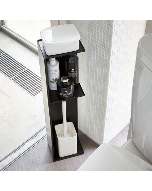Rangement de salle de bain étroit noir - 13×17×70.5 cm