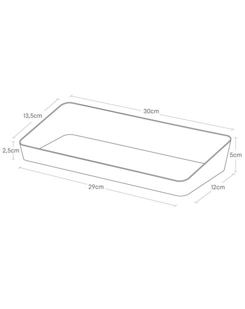 Handig dienblad wit - 30×13,5×5 cm