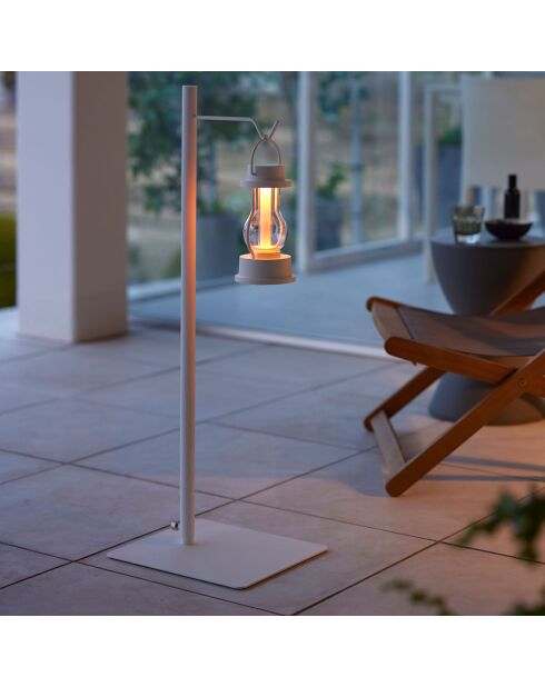 Supporto per lanterna regolabile bianco - 26×30×80/152 cm