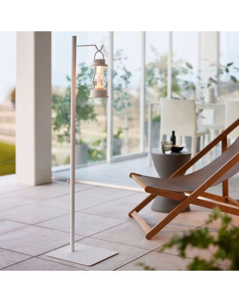 Supporto per lanterna regolabile bianco - 26×30×80/152 cm