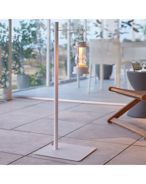 Supporto per lanterna regolabile bianco - 26×30×80/152 cm