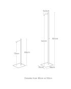 Supporto per lanterna regolabile bianco - 26×30×80/152 cm