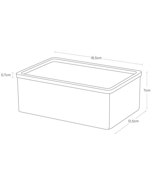 Boîte de rangement pour accessoires noire - 18.5×12.5×7 cm