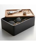 Boîte de rangement pour accessoires noire - 18.5×12.5×7 cm