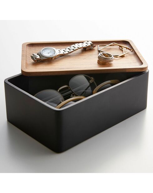 Boîte de rangement pour accessoires noire - 18.5×12.5×7 cm