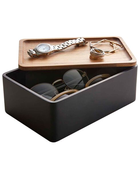 Boîte de rangement pour accessoires noire - 18.5×12.5×7 cm