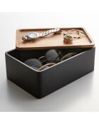 Boîte de rangement pour accessoires noire - 18.5×12.5×7 cm