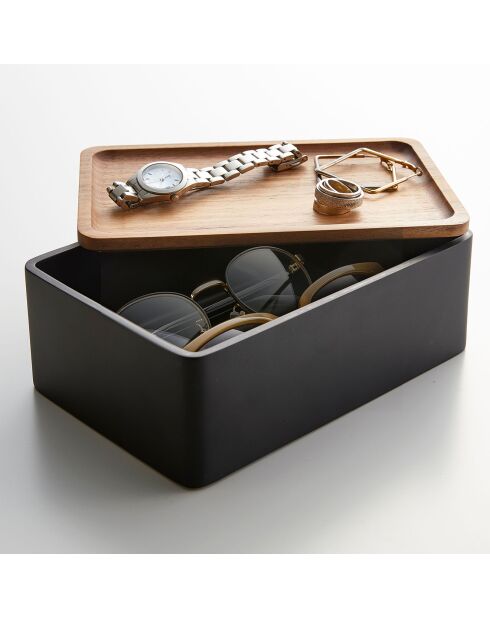 Boîte de rangement pour accessoires noire - 18.5×12.5×7 cm