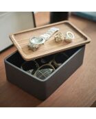Boîte de rangement pour accessoires noire - 18.5×12.5×7 cm