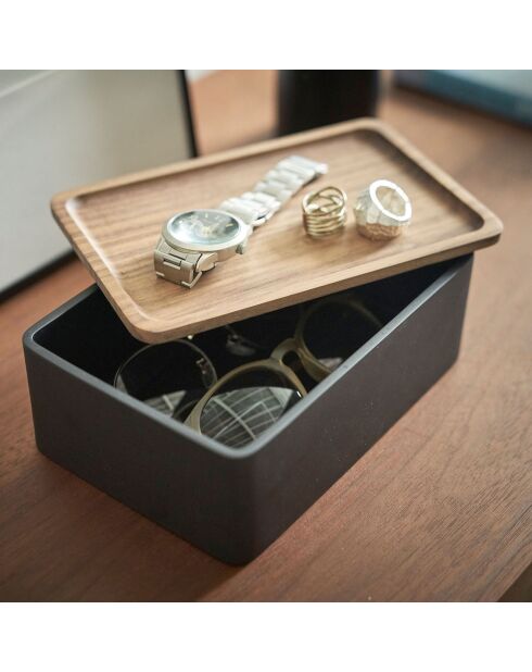 Boîte de rangement pour accessoires noire - 18.5×12.5×7 cm