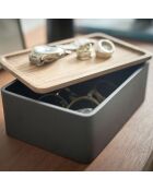 Boîte de rangement pour accessoires noire - 18.5×12.5×7 cm