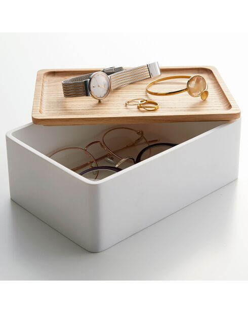 Boîte de rangement pour accessoires blanche - 18.5×12.5×7 cm