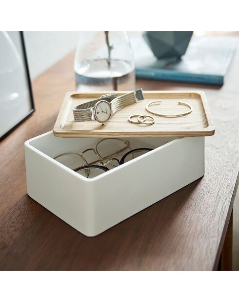 Boîte de rangement pour accessoires blanche - 18.5×12.5×7 cm