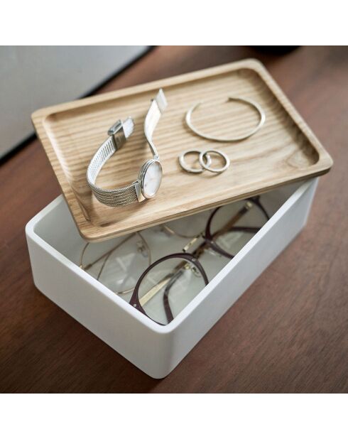 Boîte de rangement pour accessoires blanche - 18.5×12.5×7 cm