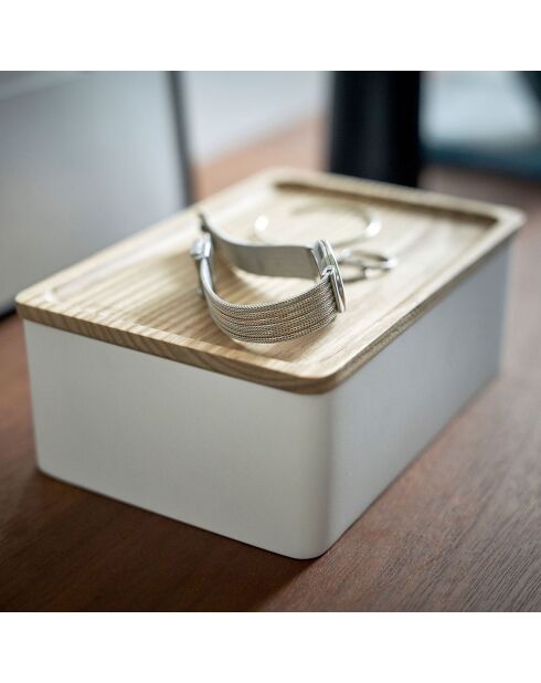Boîte de rangement pour accessoires blanche - 18.5×12.5×7 cm