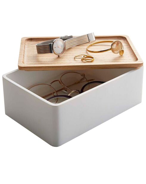 Boîte de rangement pour accessoires blanche - 18.5×12.5×7 cm
