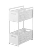 Paniers de rangement 2 Niveaux blanc - 16×32.5×46 cm