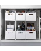 Paniers de rangement 2 Niveaux blanc - 16×32.5×46 cm