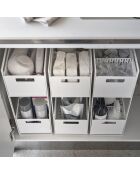 Paniers de rangement 2 Niveaux blanc - 16×32.5×46 cm