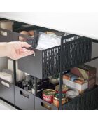Paniers de rangement 2 Niveaux noir - 16×32.5×46 cm