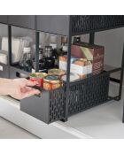 Paniers de rangement 2 Niveaux noir - 16×32.5×46 cm