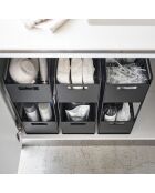 Paniers de rangement 2 Niveaux noir - 16×32.5×46 cm