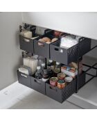 Paniers de rangement 2 Niveaux noir - 16×32.5×46 cm