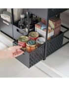 Paniers de rangement 2 Niveaux noir - 16×32.5×46 cm