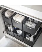 Paniers de rangement 2 Niveaux noir - 16×32.5×46 cm