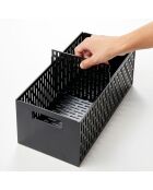 Paniers de rangement 2 Niveaux noir - 16×32.5×46 cm