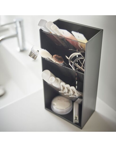 Rangement de maquillage noir - 12×7.7×25 cm