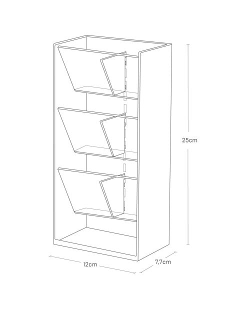 Schwarzer Schminkhalter - 12×7,7×25 cm
