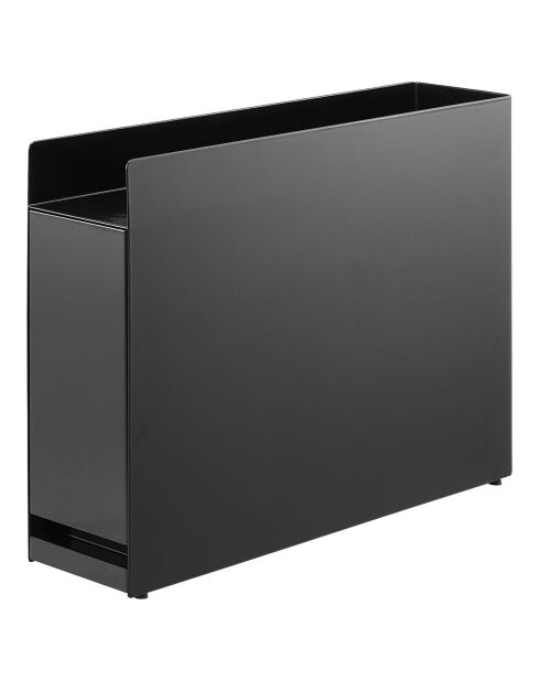 Tour de rangement coulissant noire - 12.5×50/93×36.7 cm