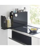 Tour de rangement coulissant noire - 12.5×50/93×36.7 cm