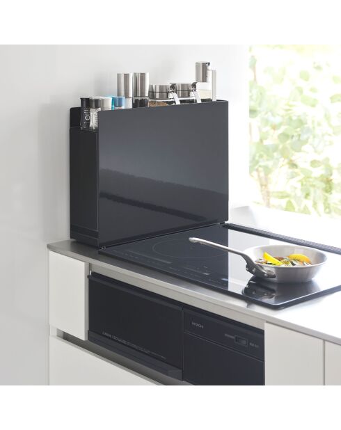 Tour de rangement coulissant noire - 12.5×50/93×36.7 cm