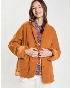 Manteau en Velours milleraies Gildas orange