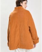 Manteau en Velours milleraies Gildas orange