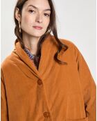 Manteau en Velours milleraies Gildas orange