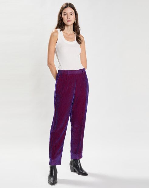 Pantalon en Velours côtelé Vischio violet