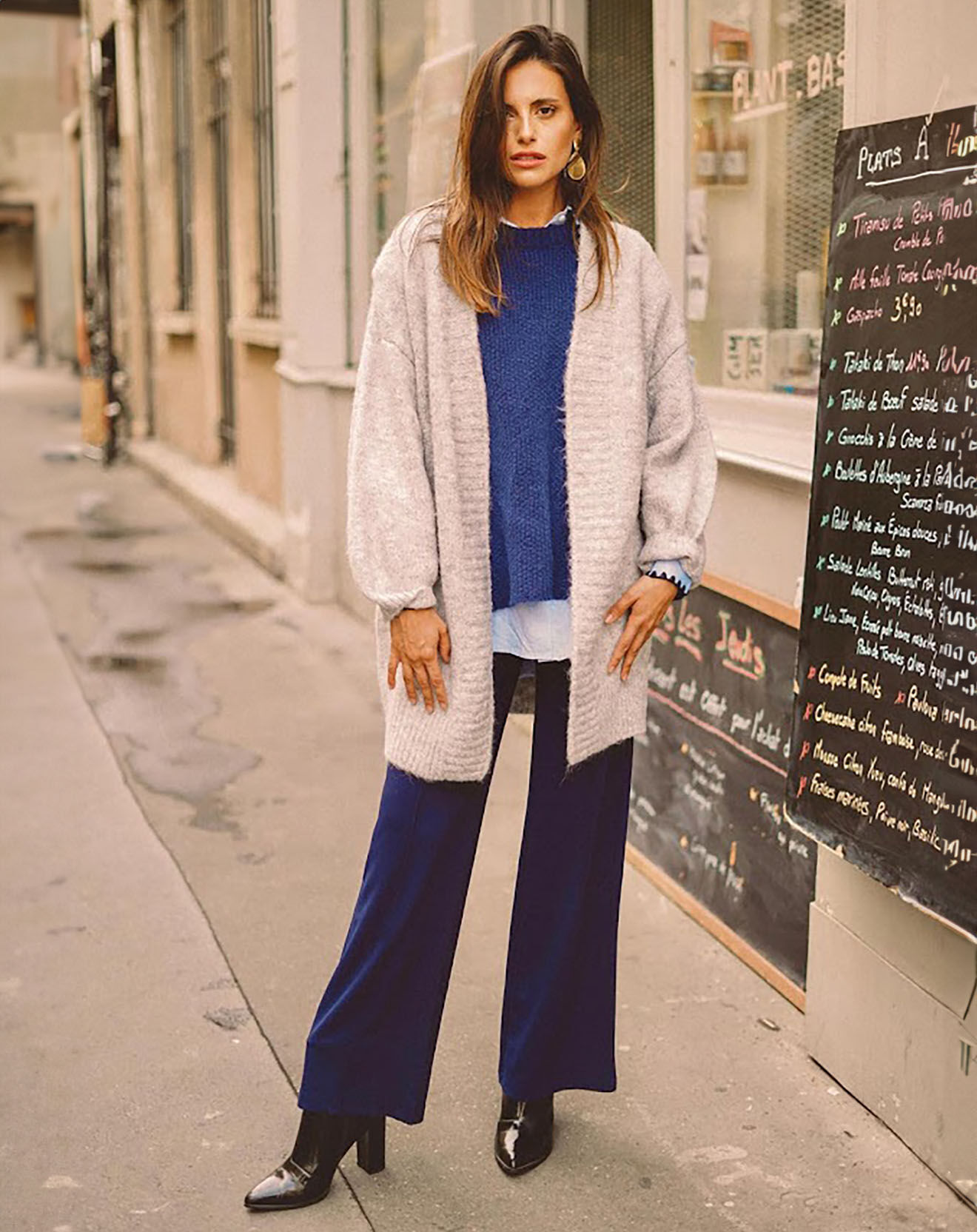Gilet Femme Jubylee By Feminine - Gris Uni, 1 Bouton, Taille Unique - Neuf Avec étiquettes