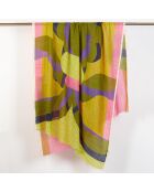 Chance Schal aus 100% Wolle, gelb/lila, 100 x 190 cm