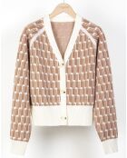 Claude Nocturne braune Strickjacke aus 100% Merinowolle