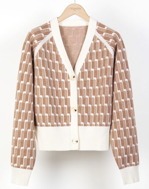Claude Nocturne braune Strickjacke aus 100% Merinowolle