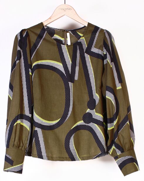 Top Claudia Monogramme vert kaki