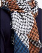 Schal aus 100% Wolle mit orangefarbenem Dekor — 85 x 190 cm